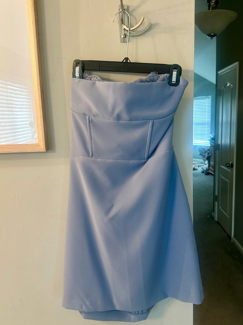 ASTR Strapless Blue A-Line Dress